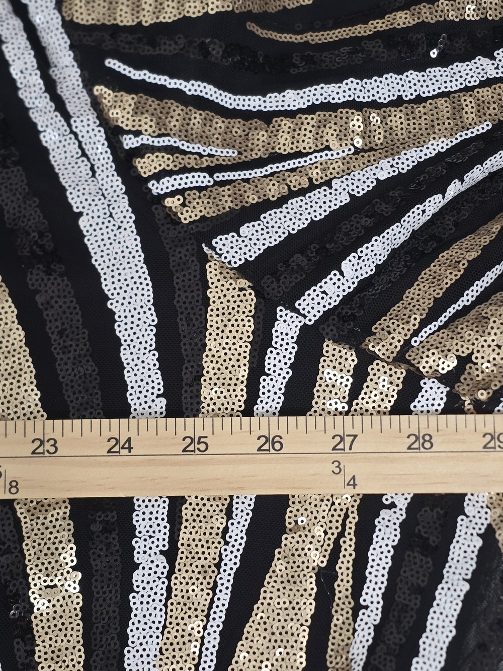 Ashley Stewart Black Sequin Bomber Jacket with Gold & Silver Stripes Plus 22/24 - Picture 6 of 9